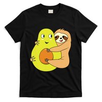 Cute Lazy Sloth Animal Avocado Lover Hugging T-Shirt