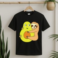 Cute Lazy Sloth Animal Avocado Lover Hugging T-Shirt