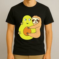 Cute Lazy Sloth Animal Avocado Lover Hugging T-Shirt