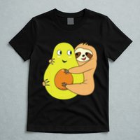 Cute Lazy Sloth Animal Avocado Lover Hugging T-Shirt