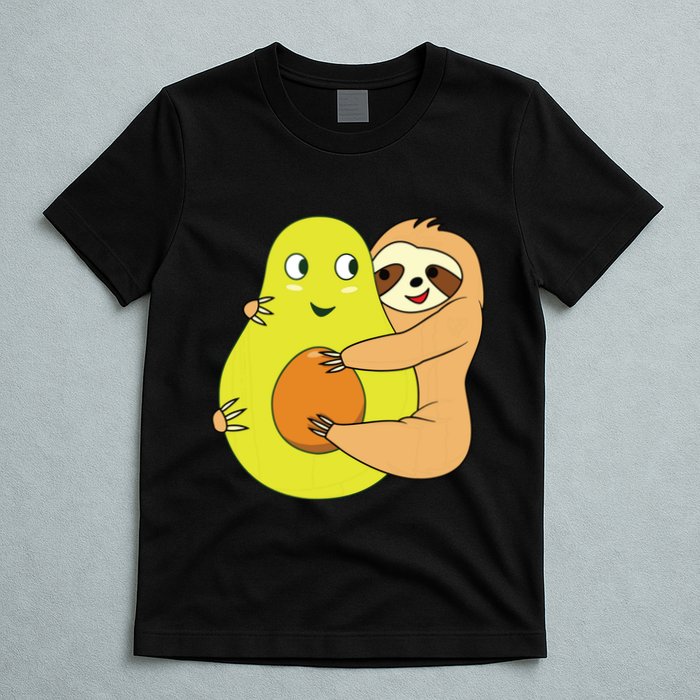 Cute Lazy Sloth Animal Avocado Lover Hugging T-Shirt