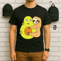 Cute Lazy Sloth Animal Avocado Lover Hugging T-Shirt