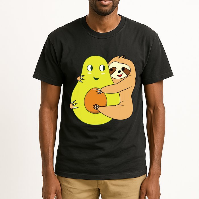 Cute Lazy Sloth Animal Avocado Lover Hugging Tall T-Shirt
