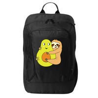 Cute Lazy Sloth Animal Avocado Lover Hugging City Backpack