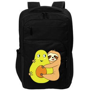 Cute Lazy Sloth Animal Avocado Lover Hugging Impact Tech Backpack