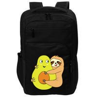 Cute Lazy Sloth Animal Avocado Lover Hugging Impact Tech Backpack