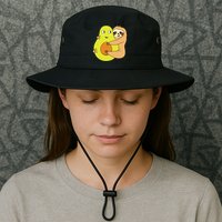 Cute Lazy Sloth Animal Avocado Lover Hugging Bucket Hat