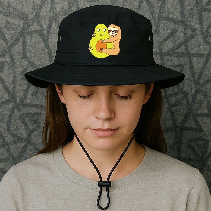 Cute Lazy Sloth Animal Avocado Lover Hugging Bucket Hat