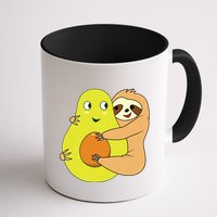 Cute Lazy Sloth Animal Avocado Lover Hugging Mug