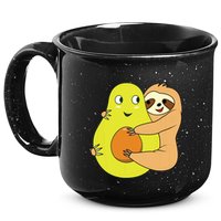 Cute Lazy Sloth Animal Avocado Lover Hugging 15oz Campfire Ceramic Mug