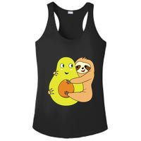 Cute Lazy Sloth Animal Avocado Lover Hugging Ladies PosiCharge Competitor Racerback Tank