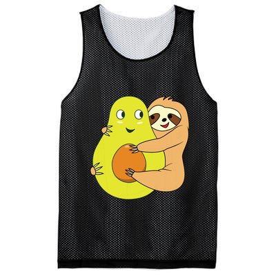 Cute Lazy Sloth Animal Avocado Lover Hugging Mesh Reversible Basketball Jersey Tank