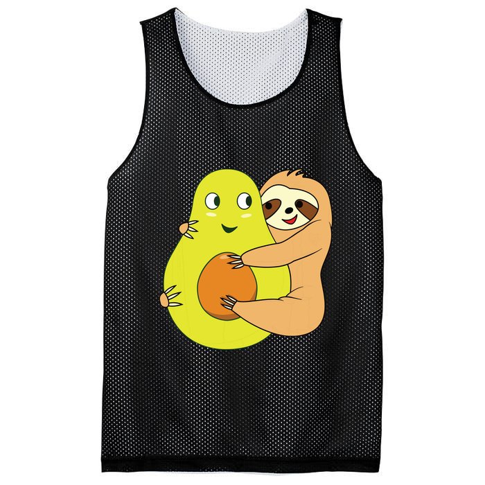 Cute Lazy Sloth Animal Avocado Lover Hugging Mesh Reversible Basketball Jersey Tank