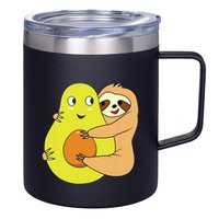 Cute Lazy Sloth Animal Avocado Lover Hugging 12oz Stainless Steel Coffee Mug