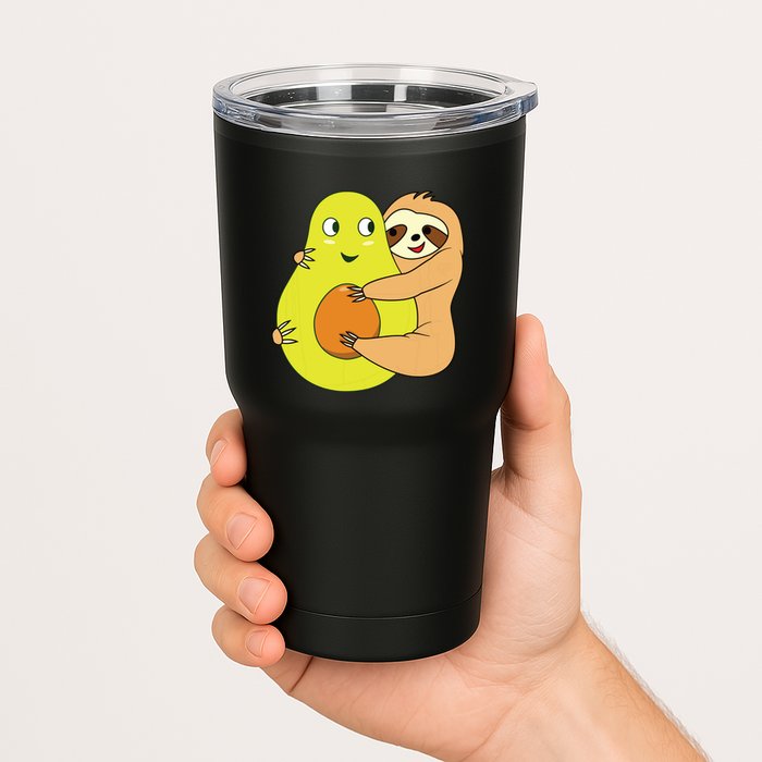 Cute Lazy Sloth Animal Avocado Lover Hugging Tumbler