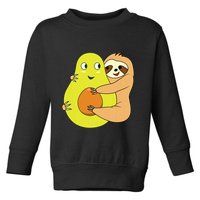 Cute Lazy Sloth Animal Avocado Lover Hugging Toddler Sweatshirt