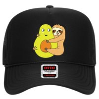 Cute Lazy Sloth Animal Avocado Lover Hugging Trucker Hat