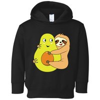 Cute Lazy Sloth Animal Avocado Lover Hugging Toddler Hoodie
