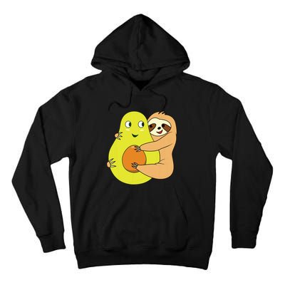 Cute Lazy Sloth Animal Avocado Lover Hugging Tall Hoodie