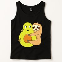 Cute Lazy Sloth Animal Avocado Lover Hugging Tank Top