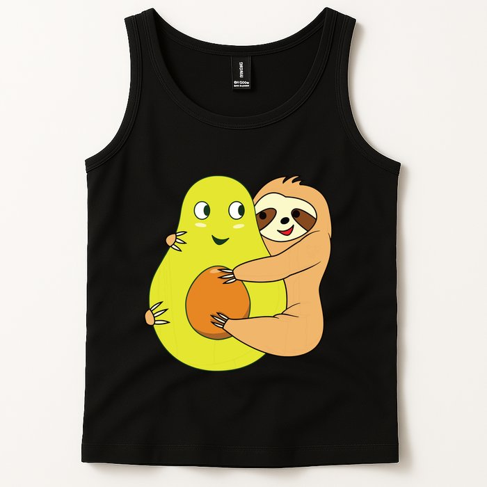 Cute Lazy Sloth Animal Avocado Lover Hugging Tank Top