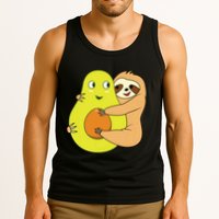 Cute Lazy Sloth Animal Avocado Lover Hugging Tank Top