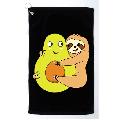 Cute Lazy Sloth Animal Avocado Lover Hugging Golf Towel