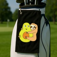 Cute Lazy Sloth Animal Avocado Lover Hugging Golf Towel