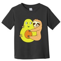 Cute Lazy Sloth Animal Avocado Lover Hugging Toddler T-Shirt