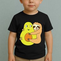 Cute Lazy Sloth Animal Avocado Lover Hugging Toddler T-Shirt