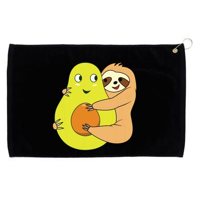 Cute Lazy Sloth Animal Avocado Lover Hugging Grommeted Golf Towel