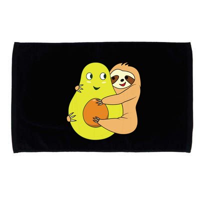 Cute Lazy Sloth Animal Avocado Lover Hugging Microfiber Hand Towel