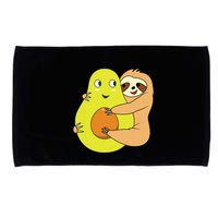 Cute Lazy Sloth Animal Avocado Lover Hugging Microfiber Hand Towel