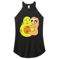 Cute Lazy Sloth Animal Avocado Lover Hugging Women's Perfect Tri Rocker Tank