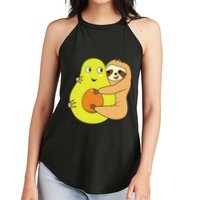 Cute Lazy Sloth Animal Avocado Lover Hugging Women's Perfect Tri Rocker Tank