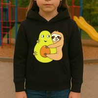 Cute Lazy Sloth Animal Avocado Lover Hugging Kids Hoodie