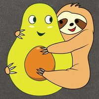Cute Lazy Sloth Animal Avocado Lover Hugging Cotton Canvas Backpack