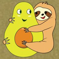 Cute Lazy Sloth Animal Avocado Lover Hugging Garment-Dyed Women's Muscle Tee