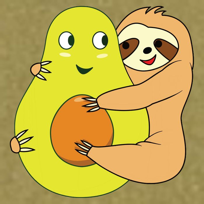 Cute Lazy Sloth Animal Avocado Lover Hugging Garment-Dyed Women's Muscle Tee
