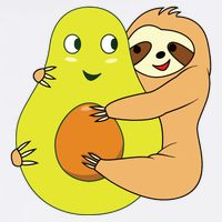Cute Lazy Sloth Animal Avocado Lover Hugging Garment-Dyed Sweatshirt