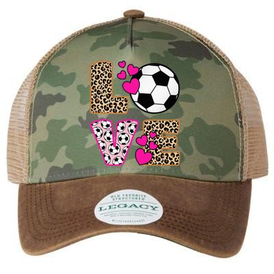 Cute Love Soccer Leopard Print  Soccer Legacy Tie Dye Trucker Hat