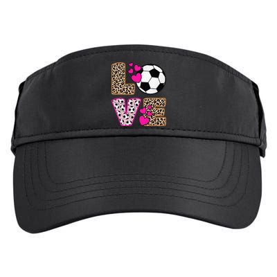 Cute Love Soccer Leopard Print  Soccer Adult Drive Performance Visor