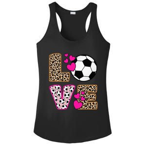 Cute Love Soccer Leopard Print  Soccer Ladies PosiCharge Competitor Racerback Tank