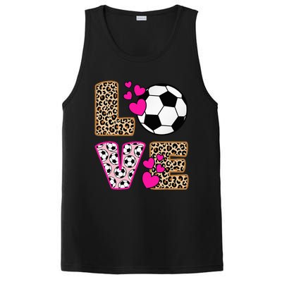 Cute Love Soccer Leopard Print  Soccer PosiCharge Competitor Tank