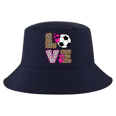 Cute Love Soccer Leopard Print  Soccer Cool Comfort Performance Bucket Hat