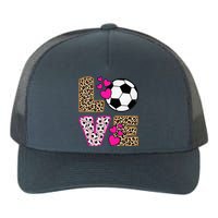 Cute Love Soccer Leopard Print  Soccer Yupoong Adult 5-Panel Trucker Hat