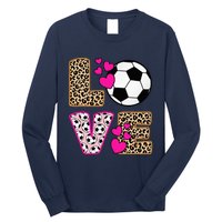 Cute Love Soccer Leopard Print  Soccer Long Sleeve Shirt