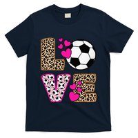 Cute Love Soccer Leopard Print  Soccer T-Shirt