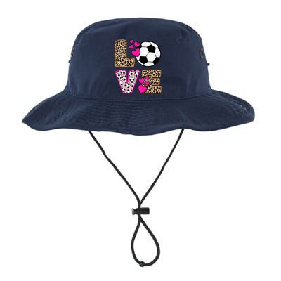 Cute Love Soccer Leopard Print  Soccer Legacy Cool Fit Booney Bucket Hat