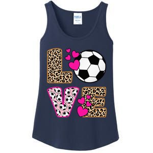 Cute Love Soccer Leopard Print  Soccer Ladies Essential Tank